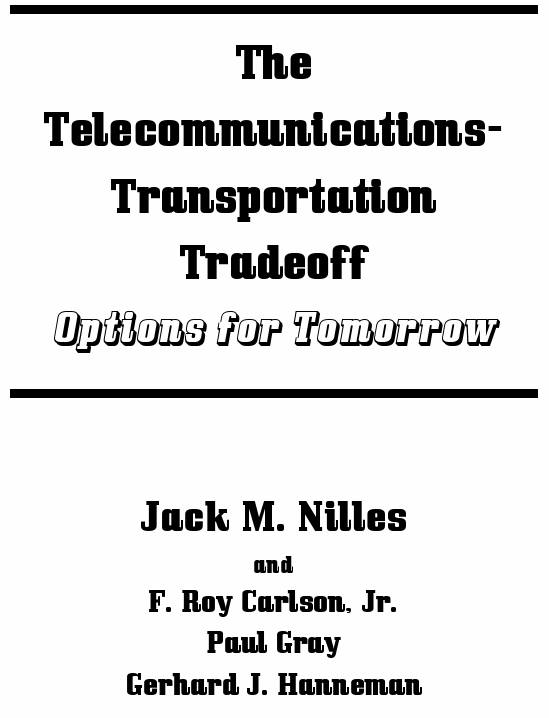 Telecommunications-Transportation Tradeoff book cover